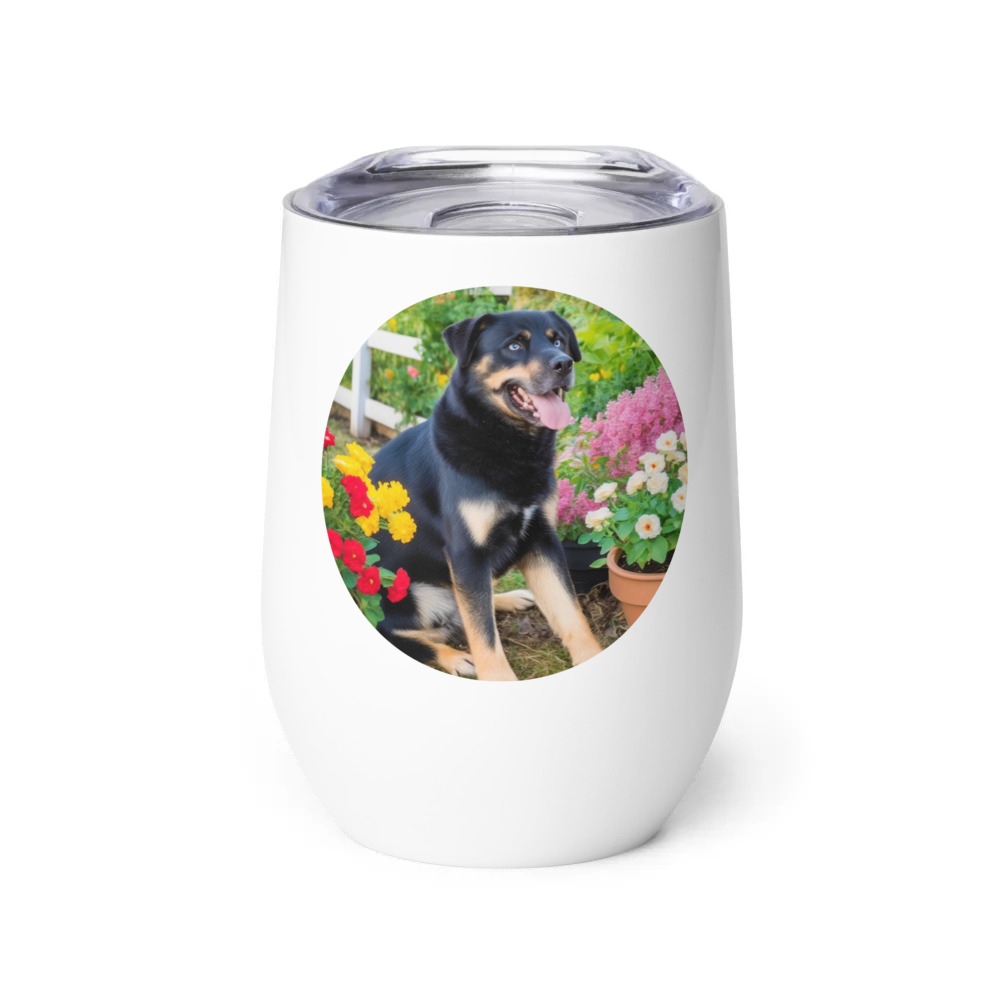 PugMug Custom Blue Wine Tumbler