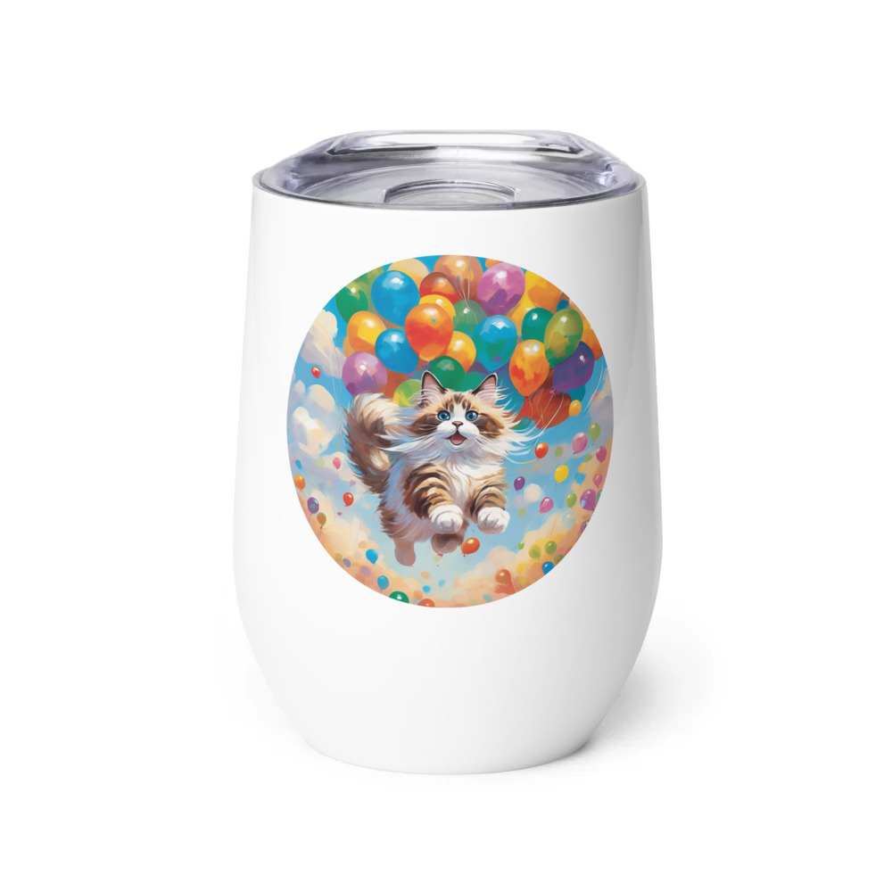 PugMug Custom Tabby Ragdoll Cat Wine Tumbler
