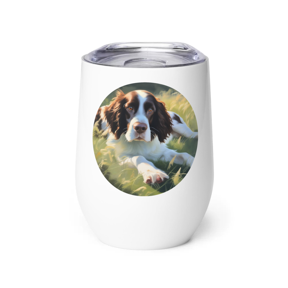 PugMug Custom English Springer Spaniel Wine Tumbler