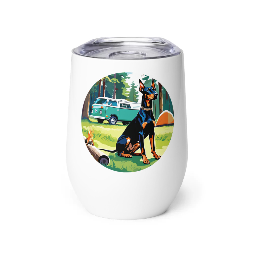 PugMug Custom Doberman Pinscher Wine Tumbler