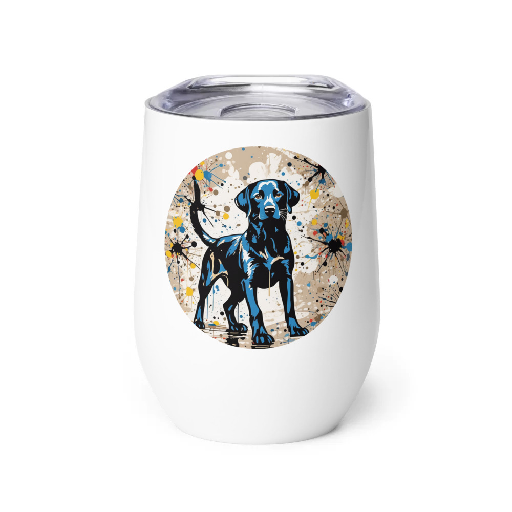 PugMug Custom Black Labrador Retriever Wine Tumbler