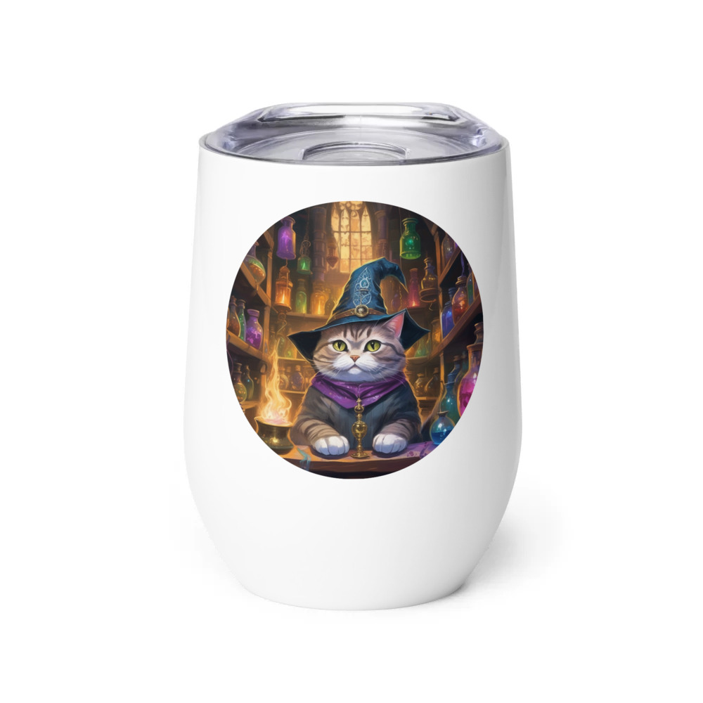 PugMug Custom Tabby British Shorthair Cat Wine Tumbler