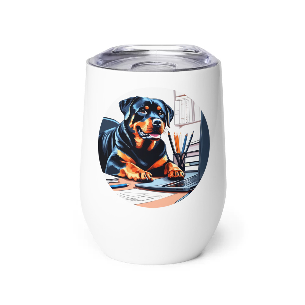 PugMug Custom Rottweiler Wine Tumbler