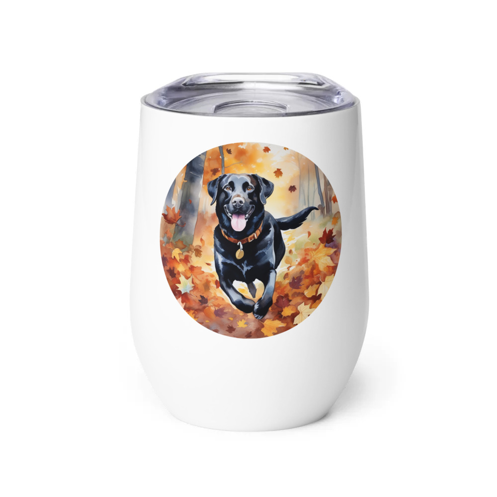 PugMug Custom Black Labrador Retriever Wine Tumbler