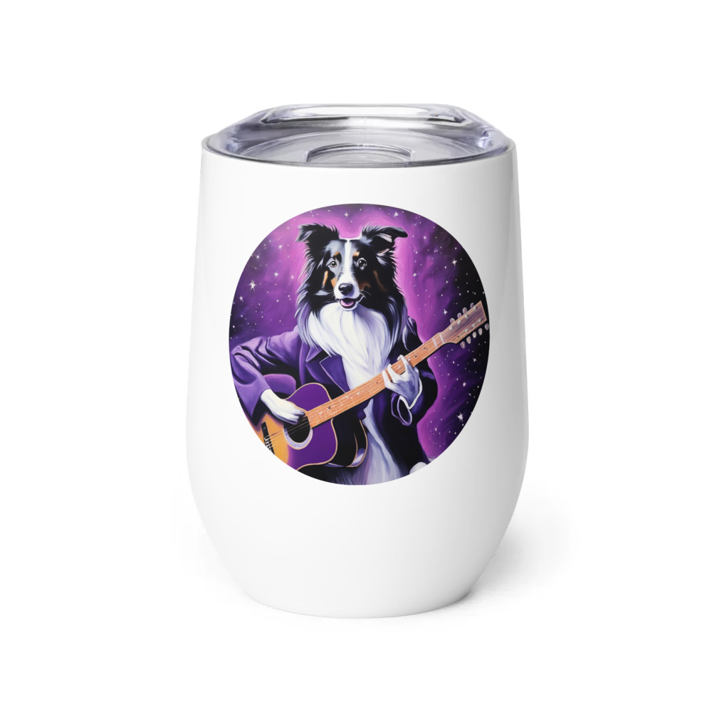PugMug Custom Collie Wine Tumbler