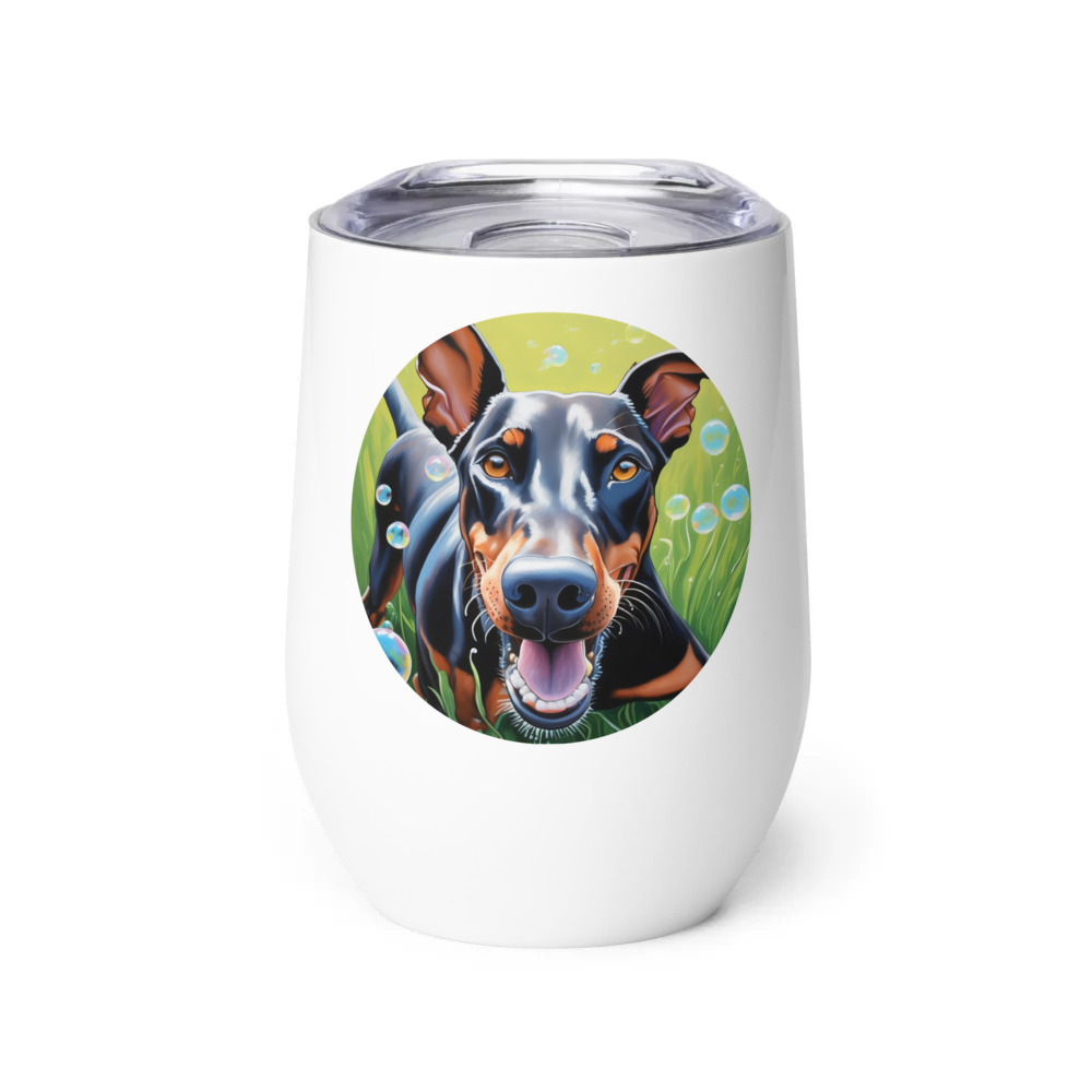 PugMug Custom Doberman Pinscher Wine Tumbler