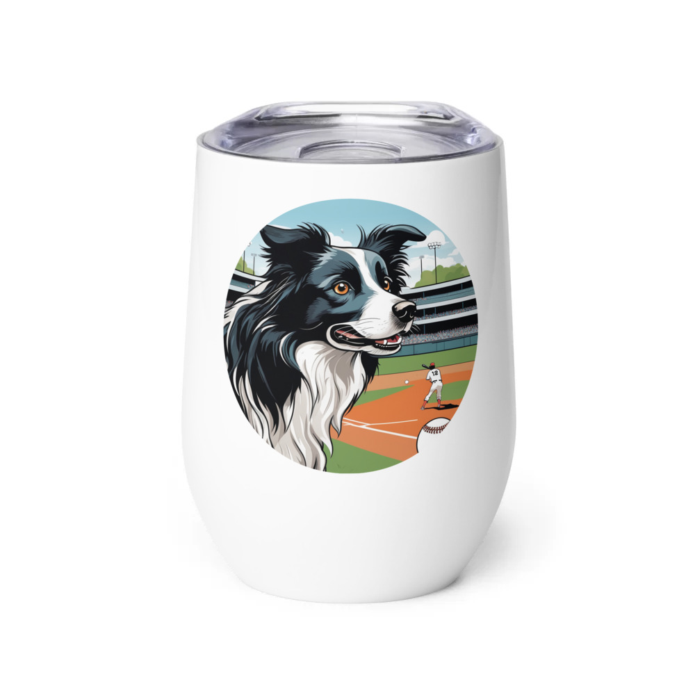 PugMug Custom Border Collie Wine Tumbler