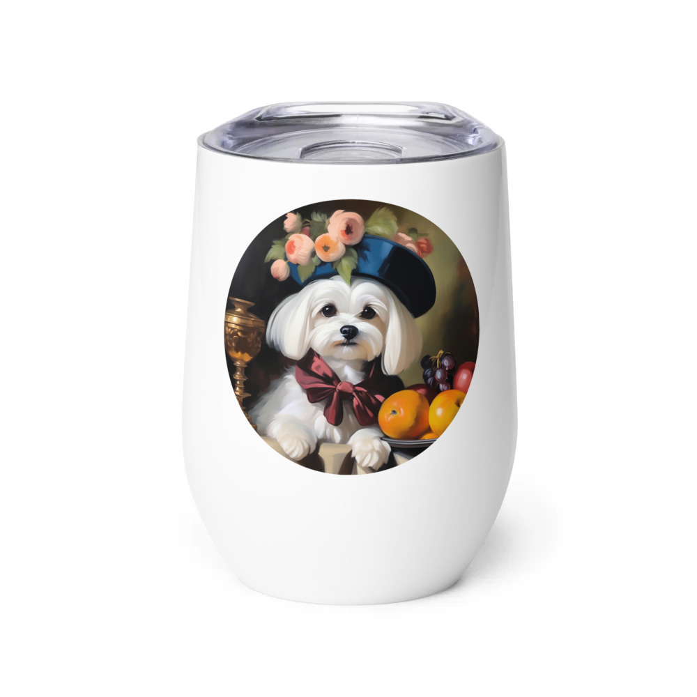 PugMug Custom Maltese Dog Wine Tumbler