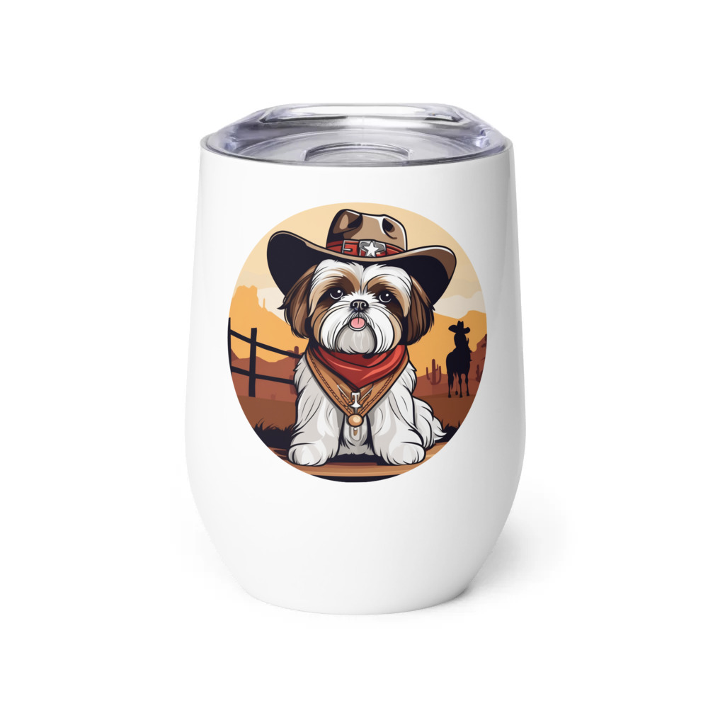 PugMug Custom Shih Tzu Wine Tumbler