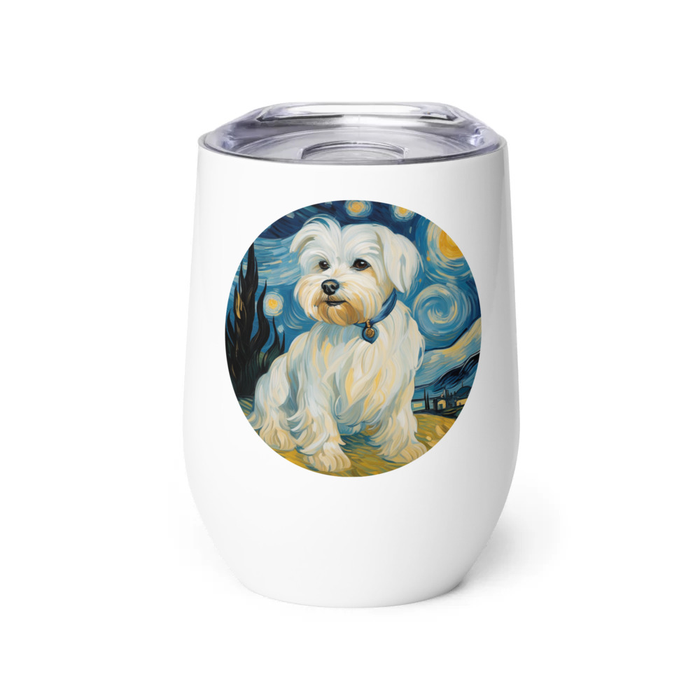 PugMug Custom Maltese Dog Wine Tumbler