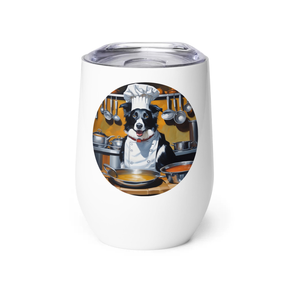 PugMug Custom Border Collie Wine Tumbler