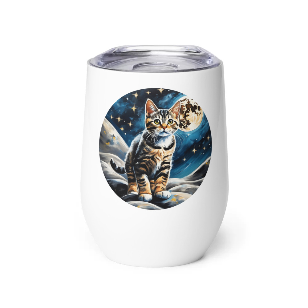 PugMug Custom Tabby American Shorthair Cat Wine Tumbler