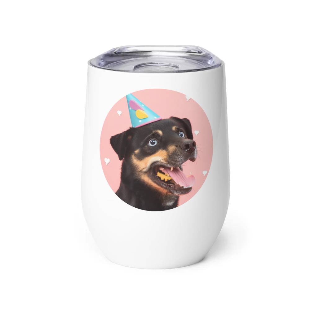 PugMug Custom Blue Wine Tumbler