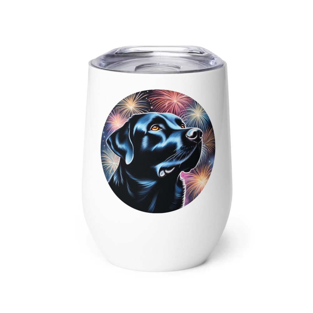 PugMug Custom Black Labrador Retriever Wine Tumbler