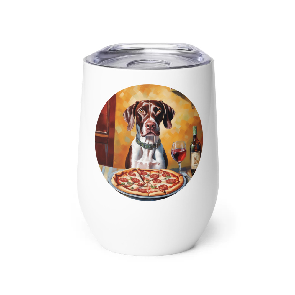 PugMug Custom Pointer Dog Wine Tumbler