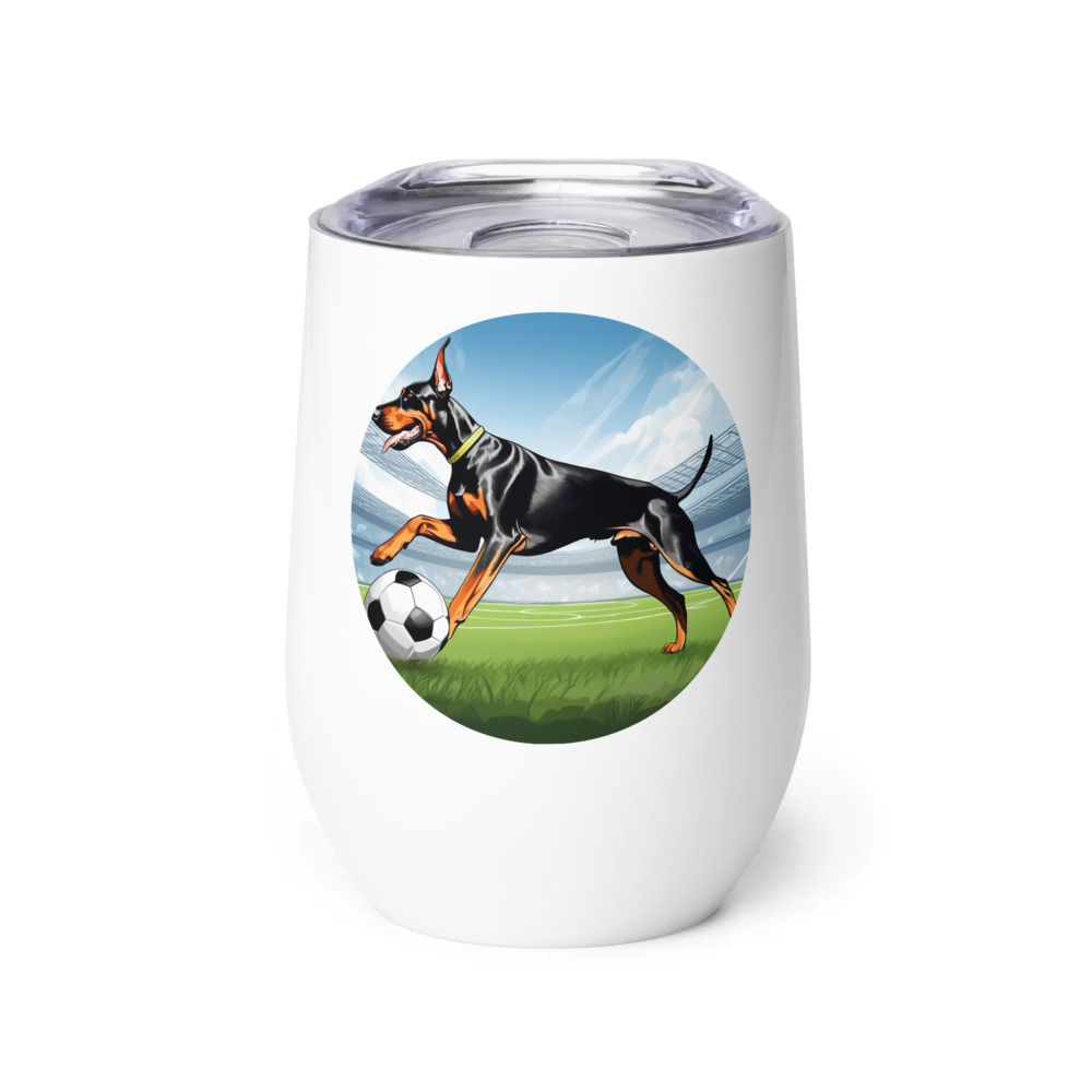 PugMug Custom Doberman Pinscher Wine Tumbler