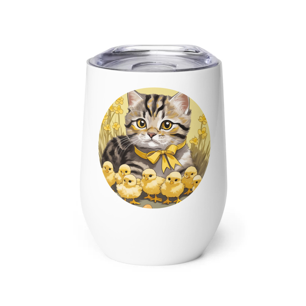 PugMug Custom Tabby Scottish Fold Cat Wine Tumbler