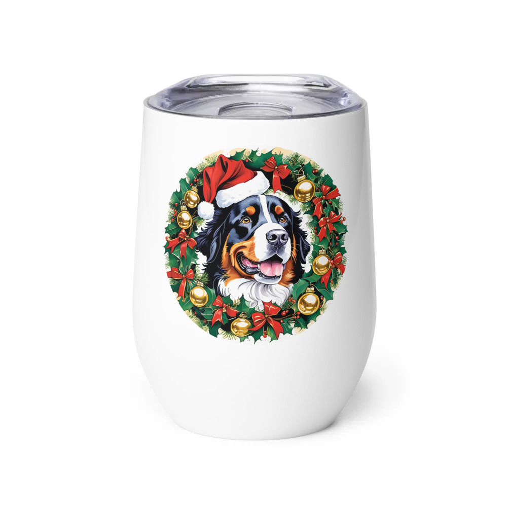PugMug Custom Bernese Mountain Dog Wine Tumbler