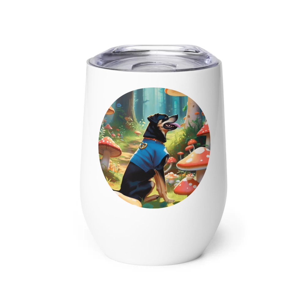 PugMug Custom Blue Wine Tumbler