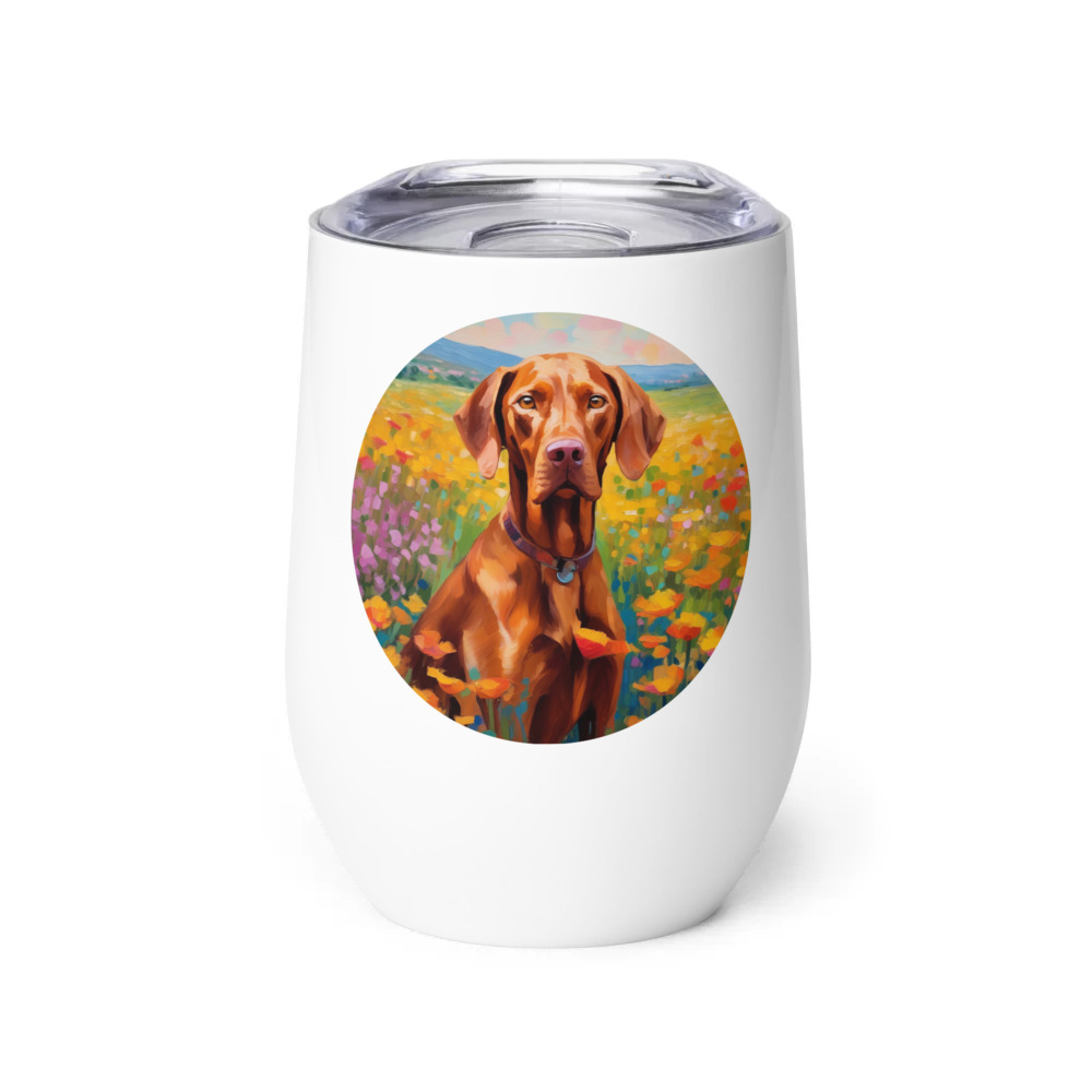 PugMug Custom Vizsla Wine Tumbler
