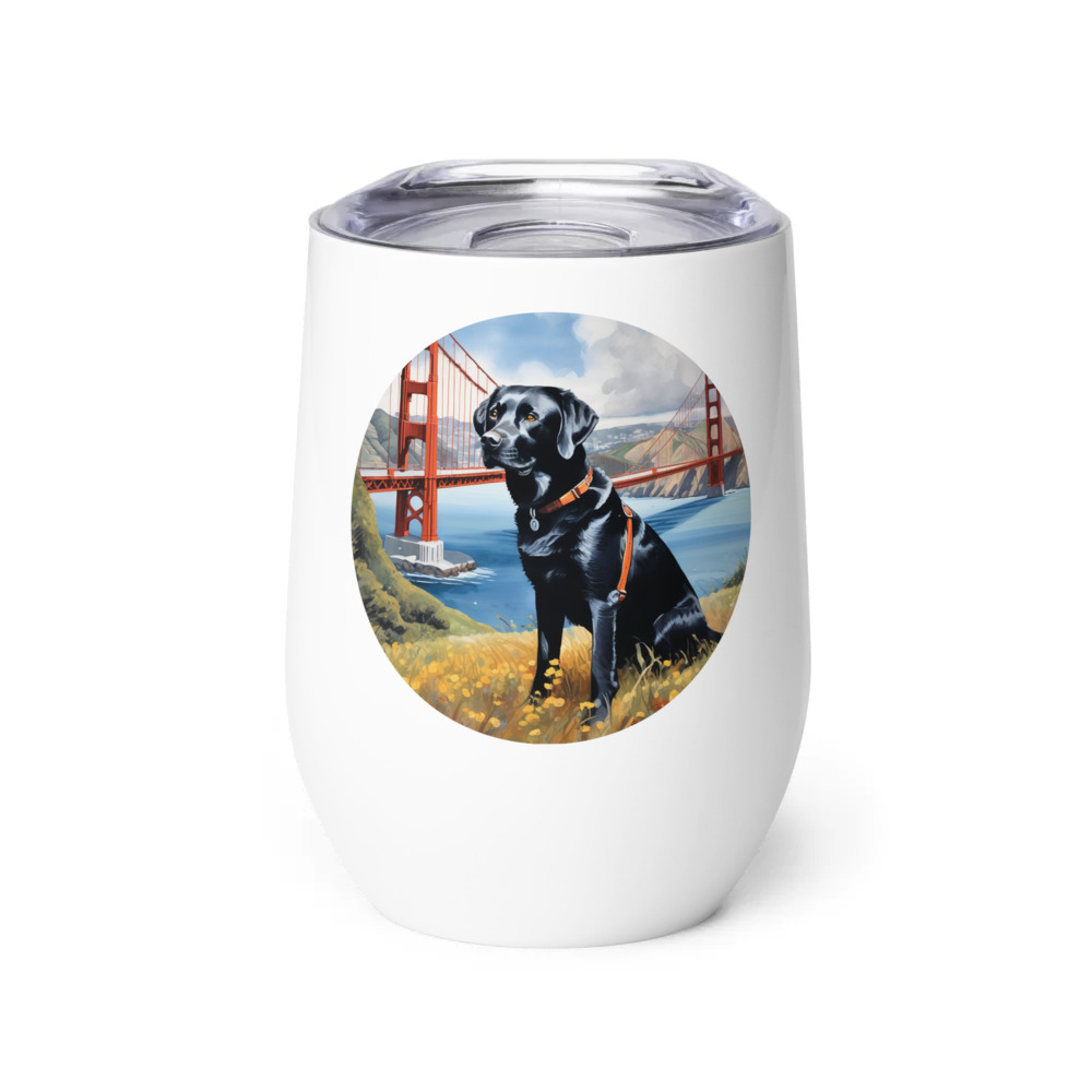 PugMug Custom Black Labrador Retriever Wine Tumbler
