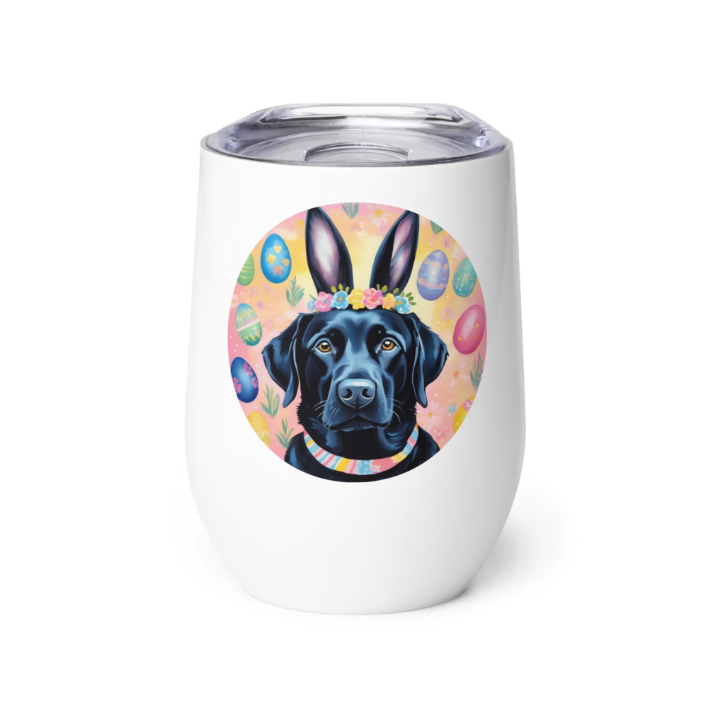 PugMug Custom Black Labrador Retriever Wine Tumbler