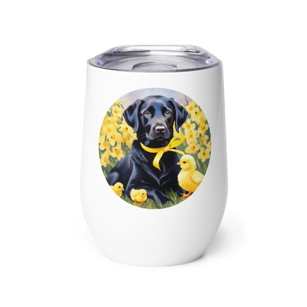 PugMug Custom Black Labrador Retriever Wine Tumbler
