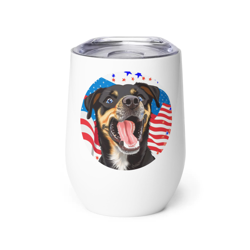 PugMug Custom Blue Wine Tumbler