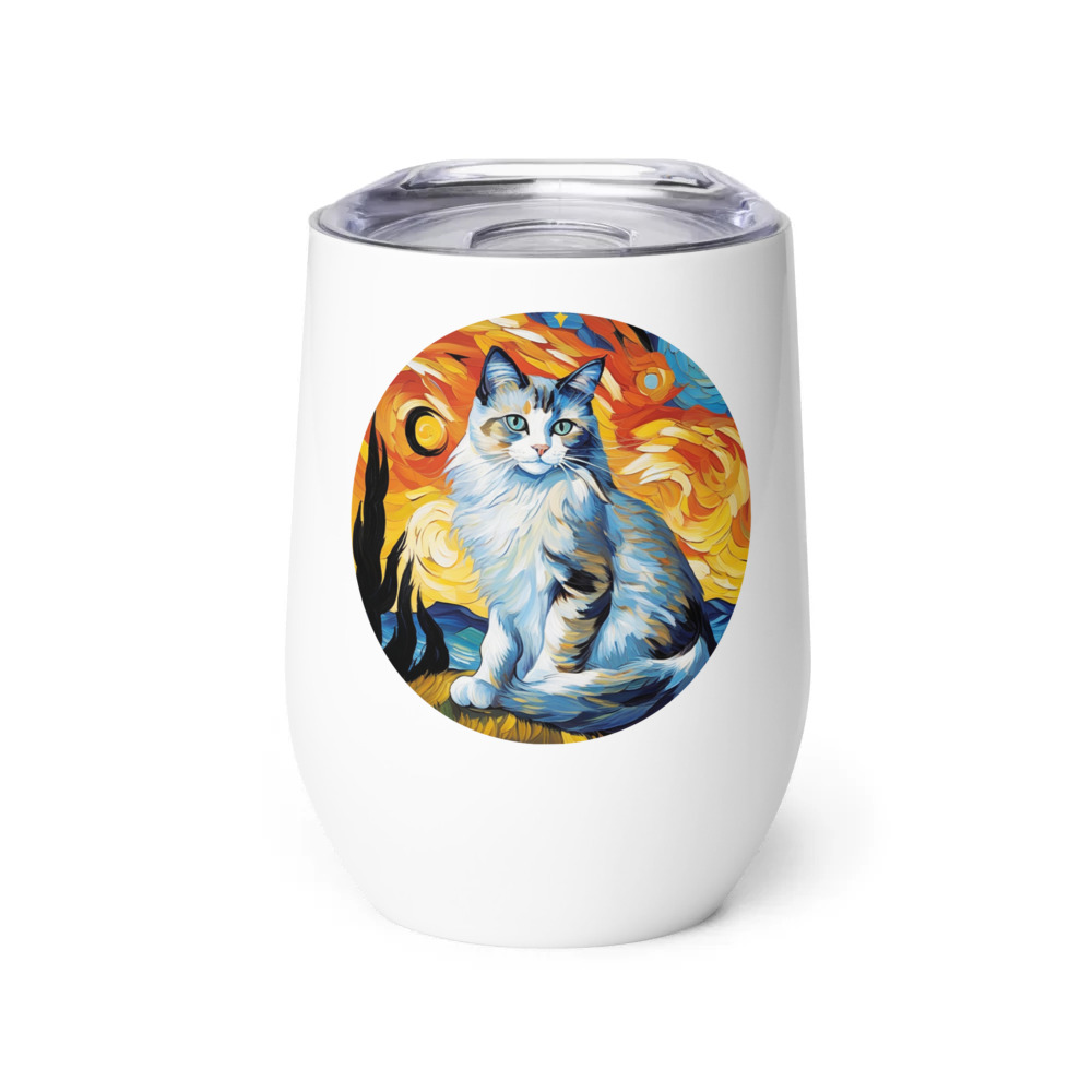 PugMug Custom Tabby Ragdoll Cat Wine Tumbler