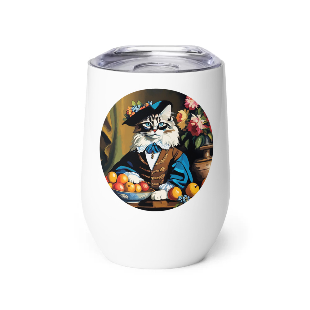 PugMug Custom Tabby Ragdoll Cat Wine Tumbler