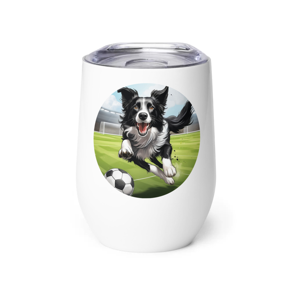 PugMug Custom Border Collie Wine Tumbler