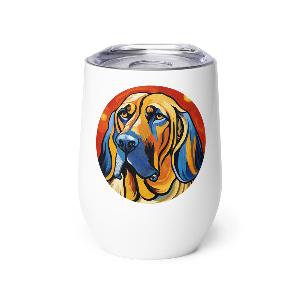 PugMug Custom Bloodhound Wine Tumbler