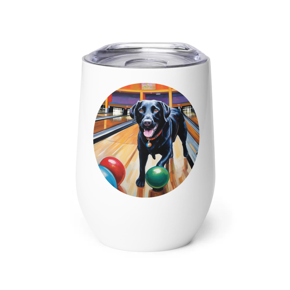 PugMug Custom Black Labrador Retriever Wine Tumbler