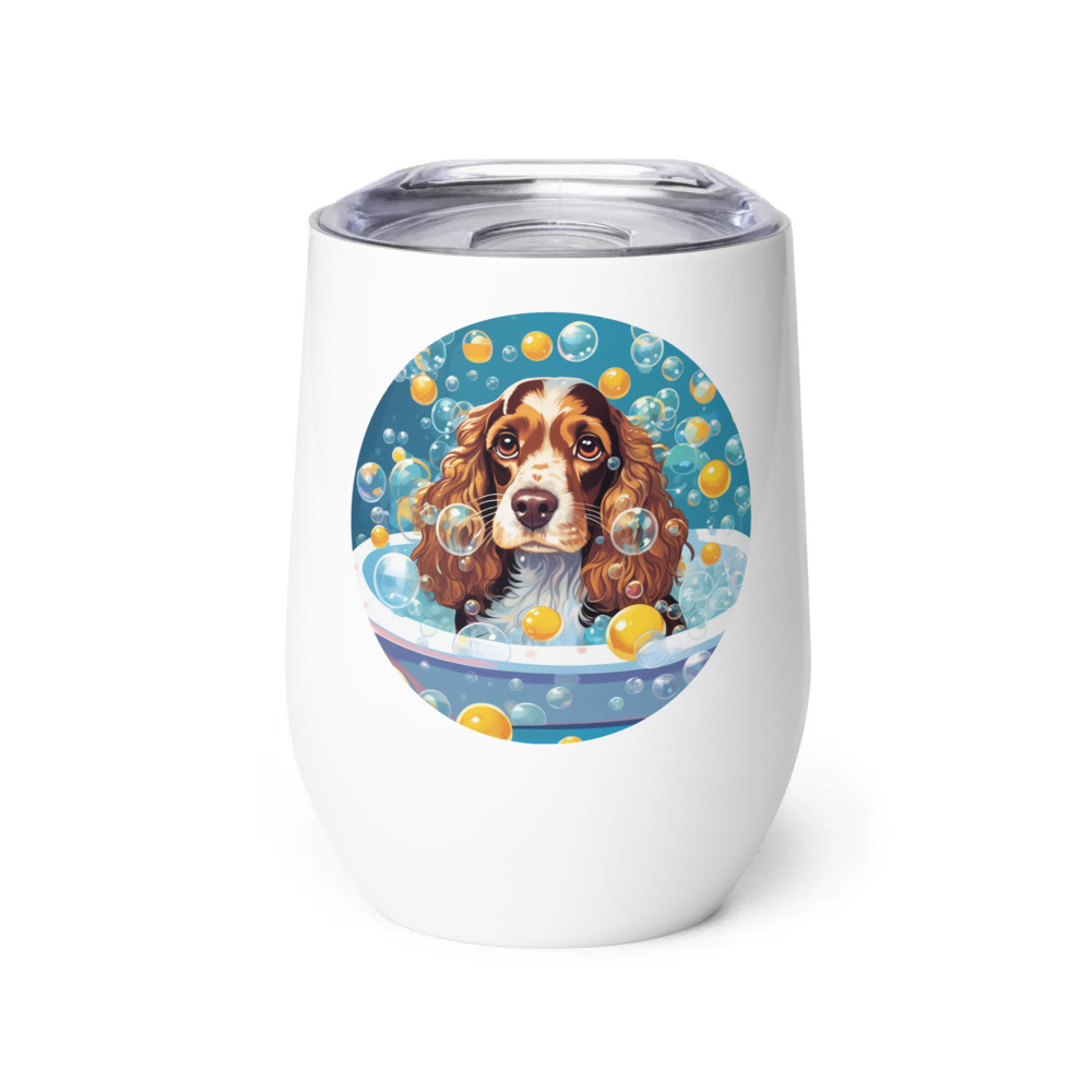 PugMug Custom English Cocker Spaniel Wine Tumbler