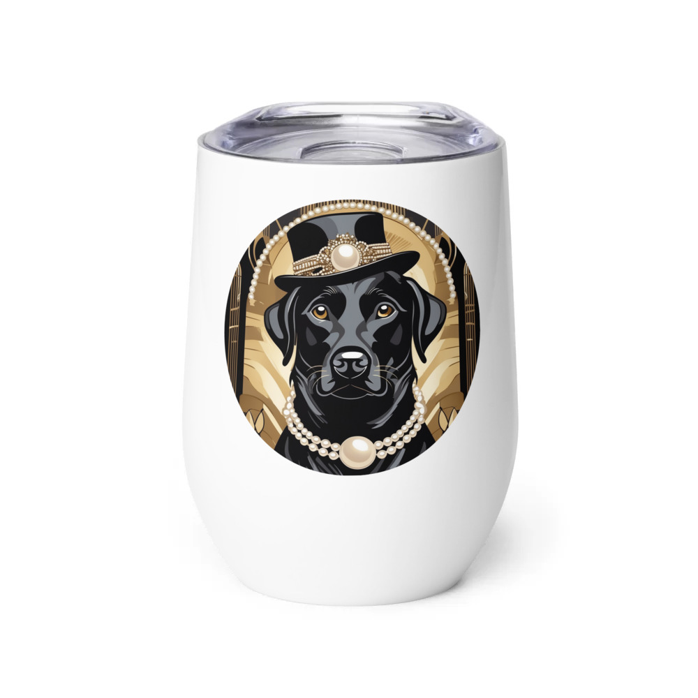 PugMug Custom Black Labrador Retriever Wine Tumbler