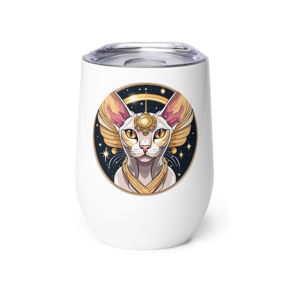 PugMug Custom Tabby Sphynx Cat Wine Tumbler