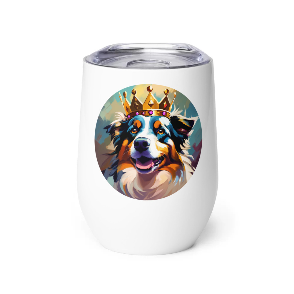 PugMug Custom Australian Shepherd Dog Wine Tumbler