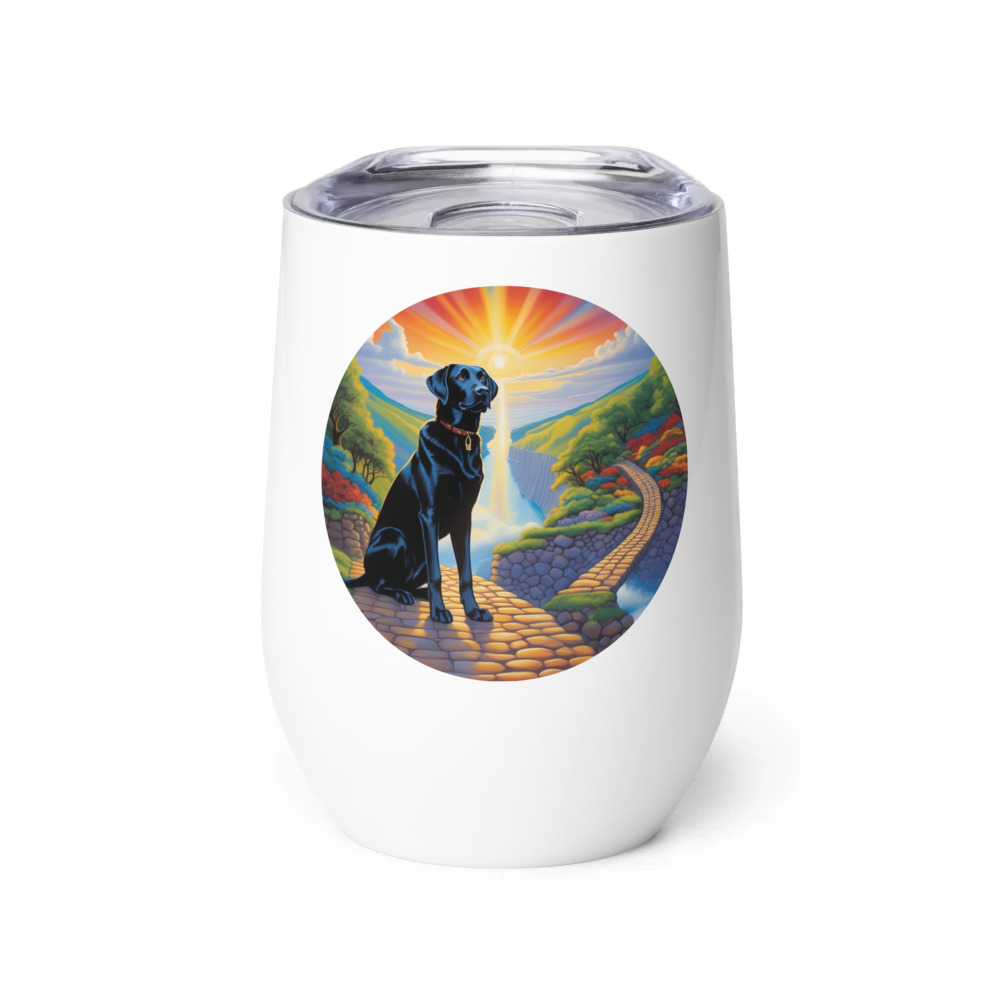 PugMug Custom Black Labrador Retriever Wine Tumbler