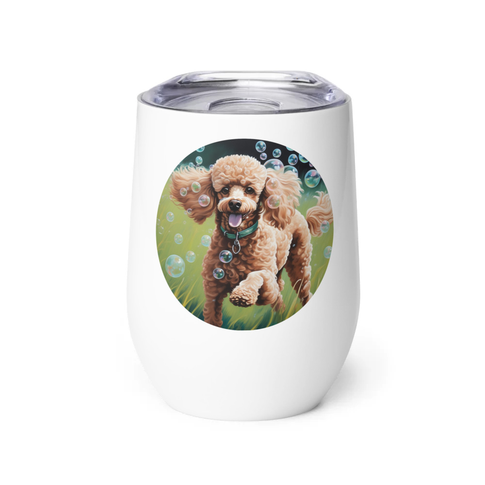 PugMug Custom Tan Poodle Wine Tumbler