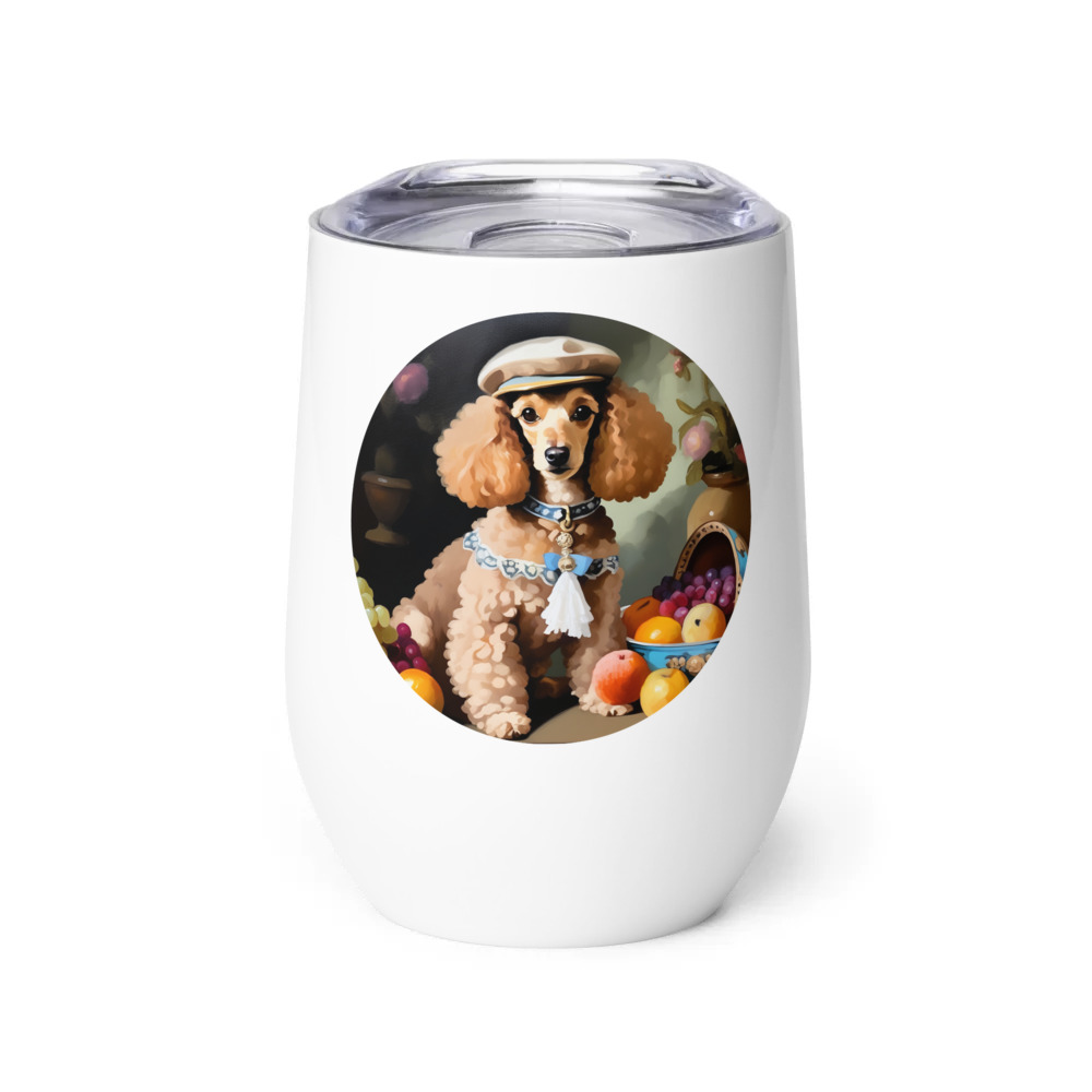 PugMug Custom Tan Poodle Wine Tumbler