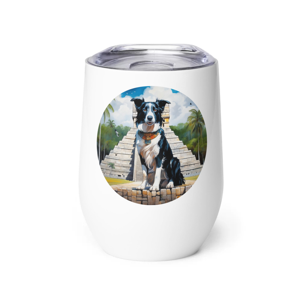 PugMug Custom Border Collie Wine Tumbler