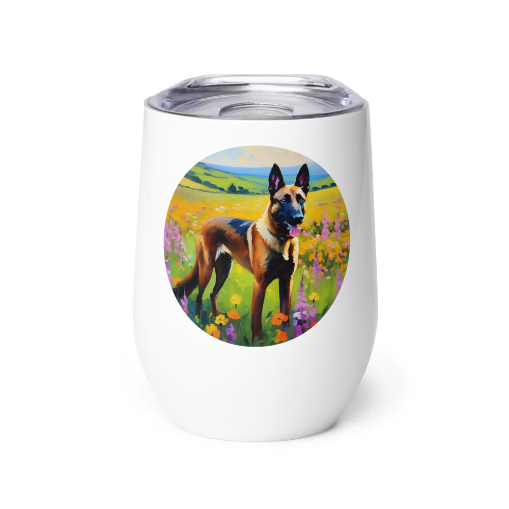 PugMug Custom Belgian Malinois Wine Tumbler