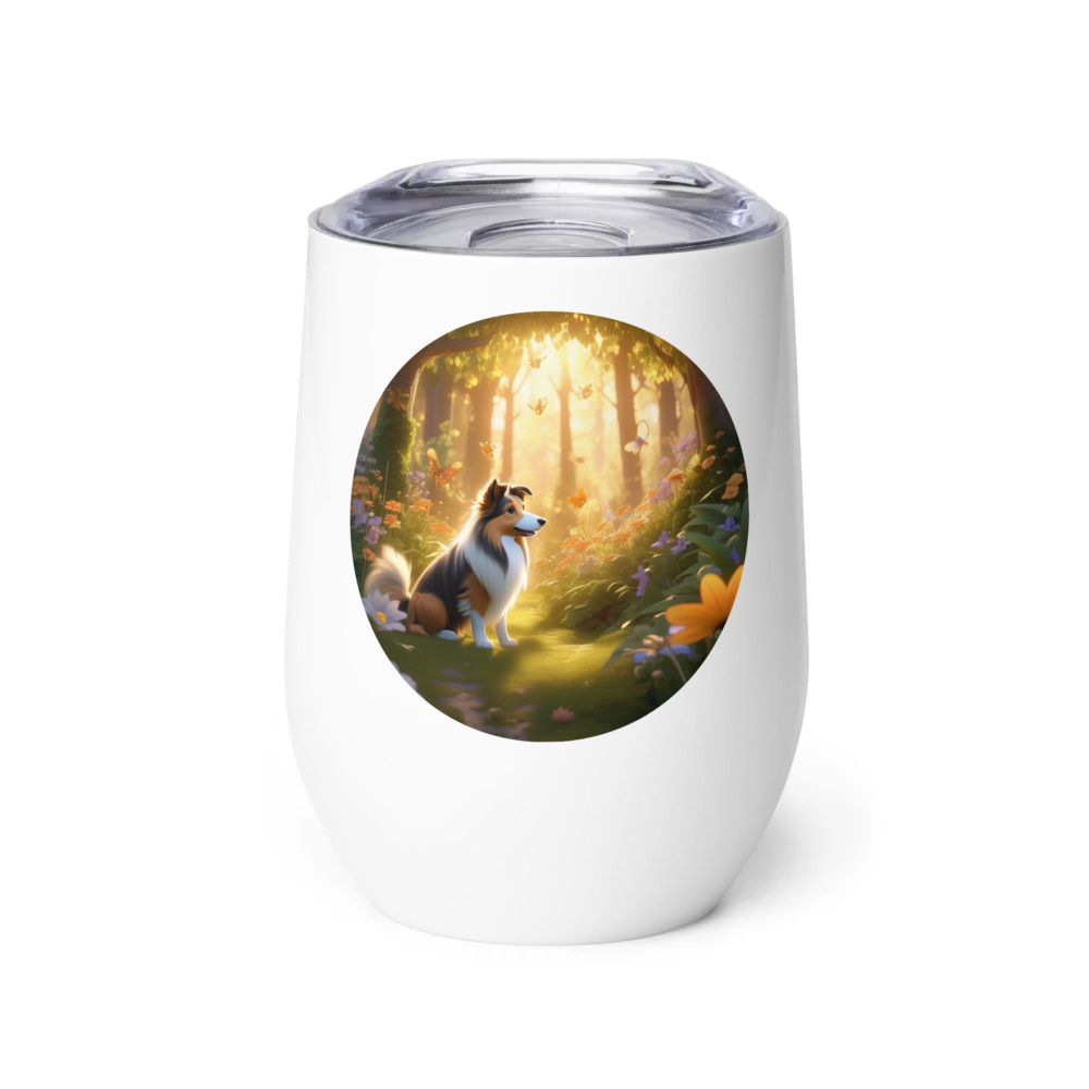 PugMug Custom Shetland Sheepdog Wine Tumbler