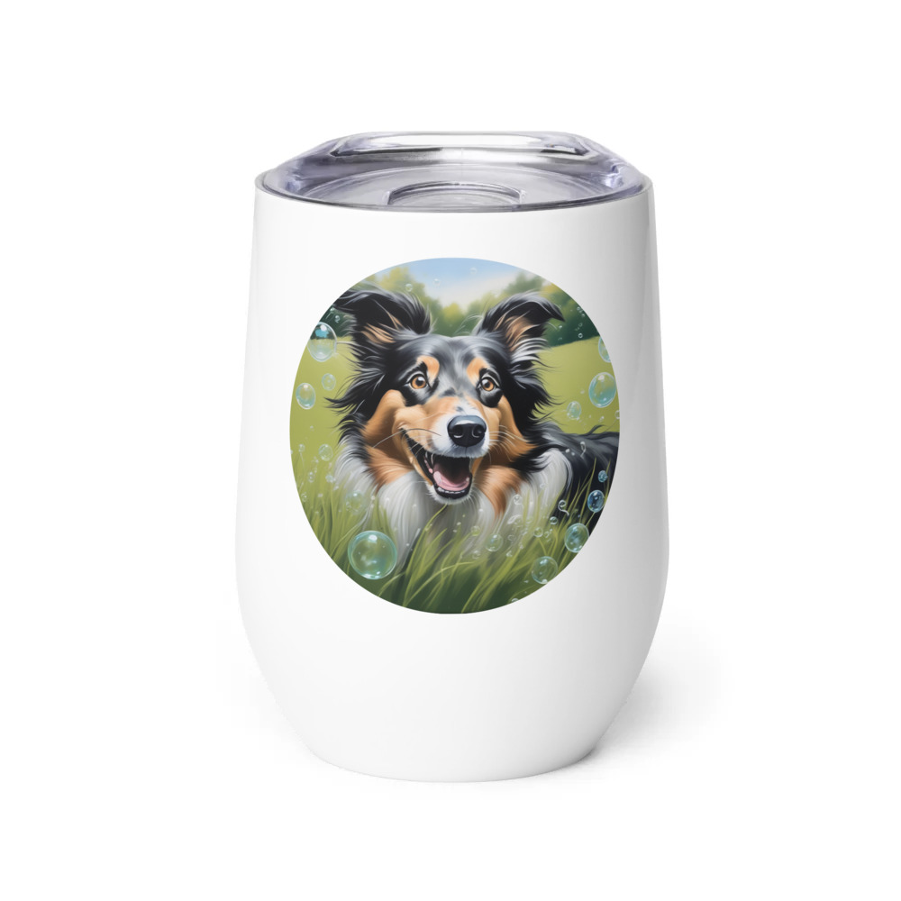 PugMug Custom Collie Wine Tumbler