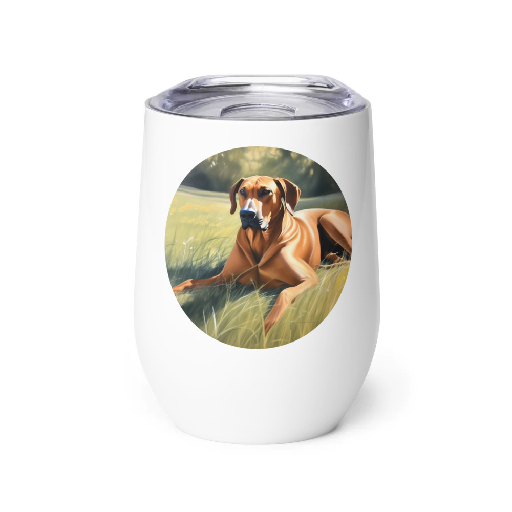 PugMug Custom Rhodesian Ridgeback Wine Tumbler