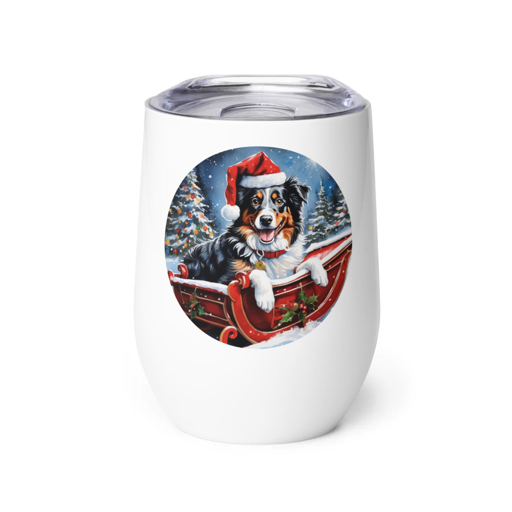 PugMug Custom Australian Shepherd Dog Wine Tumbler