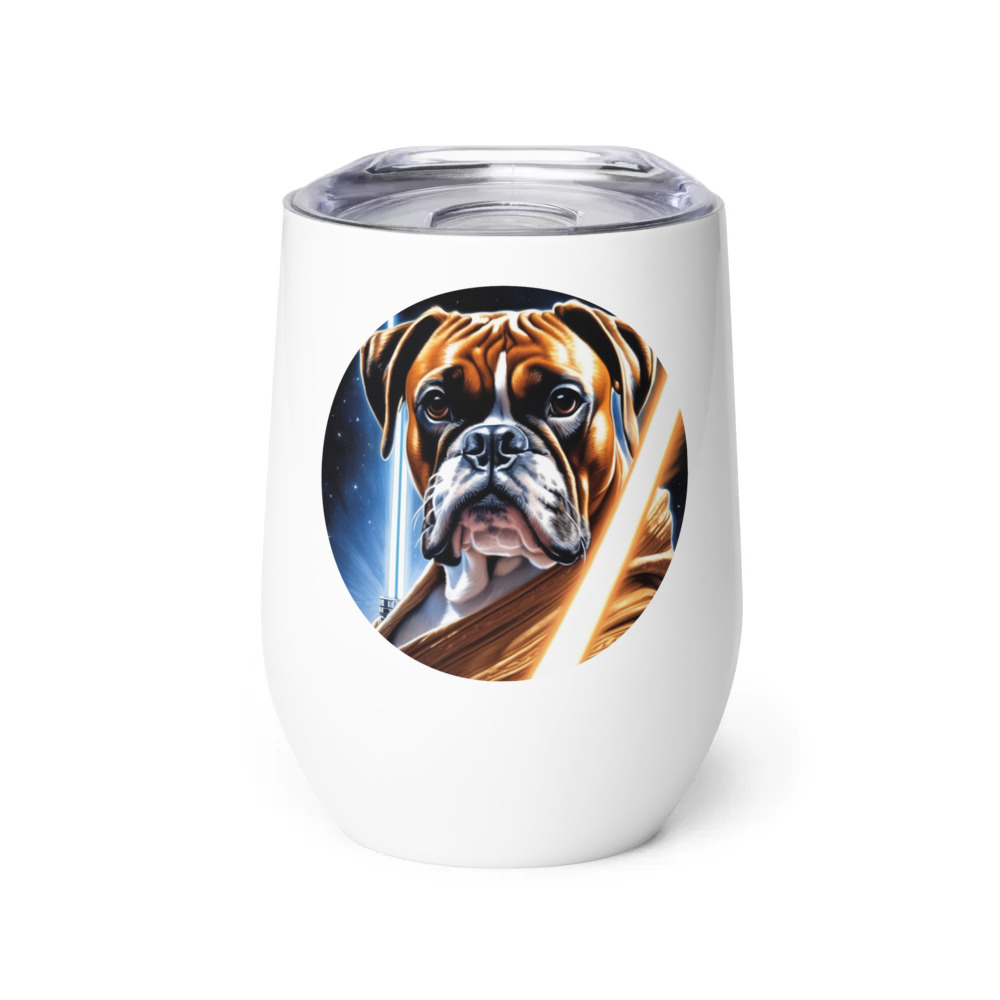 PugMug Custom Boxer Dog Wine Tumbler