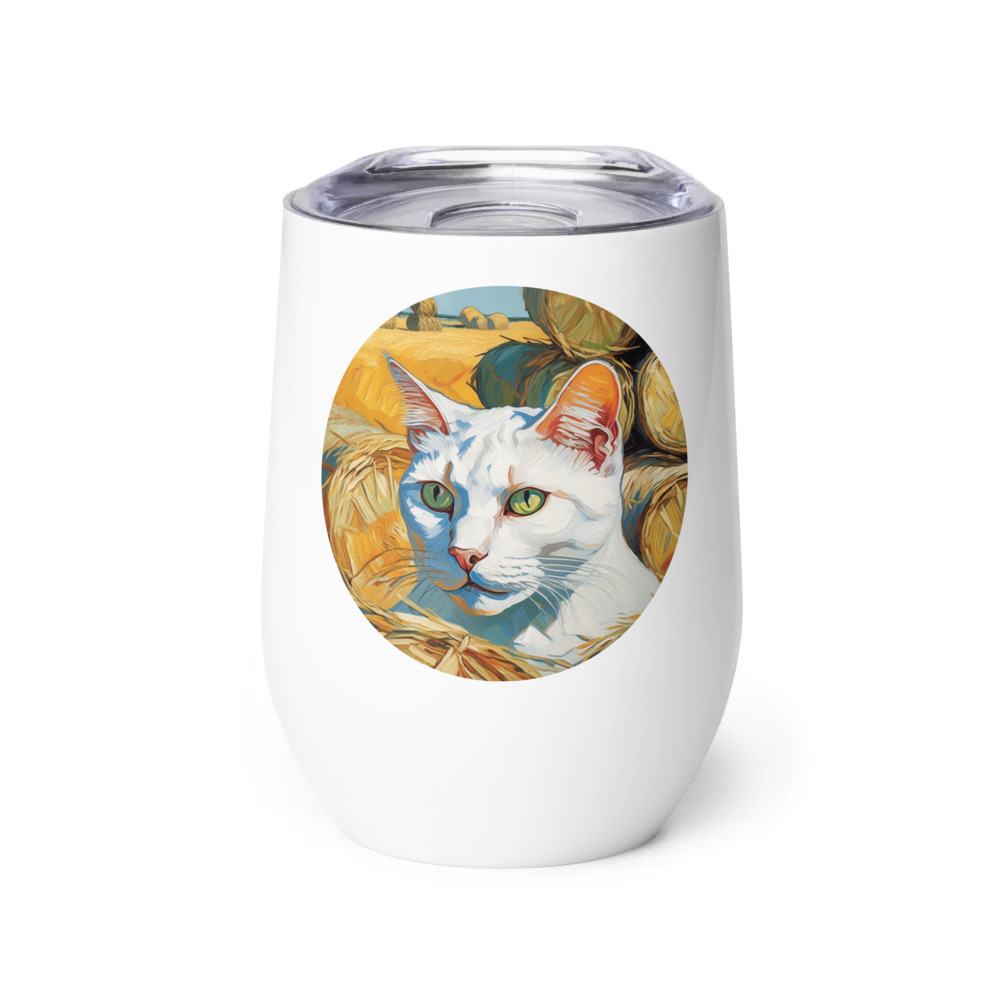 PugMug Custom White Exotic Cat Wine Tumbler