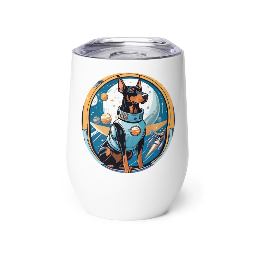 PugMug Custom Doberman Pinscher Wine Tumbler