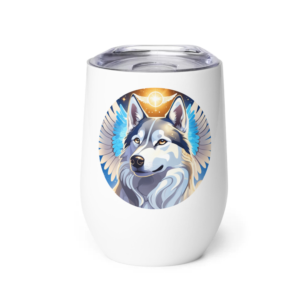 PugMug Custom Siberian Husky Wine Tumbler